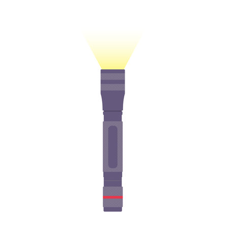 Flashlight Flat Illustration. Clean Icon Design Element on Isolated White Backgroundのイラスト素材