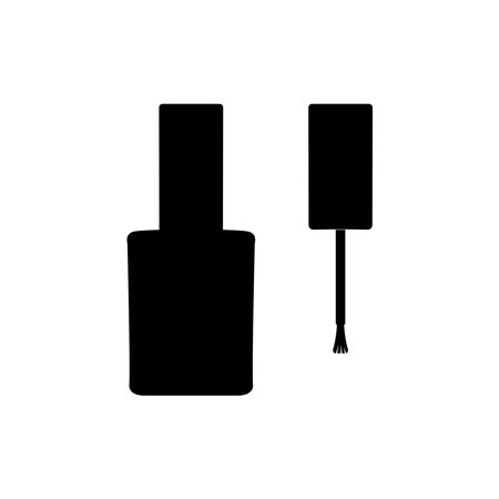 Nail Polish Silhouette. Black and White Icon Design Elements on Isolated White Backgroundのイラスト素材
