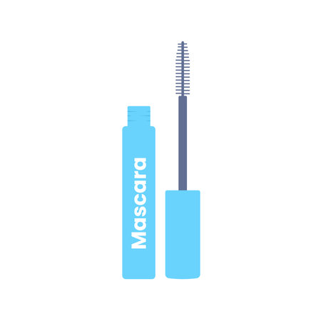 Mascara Flat Illustration. Clean Icon Design Element on Isolated White Backgroundのイラスト素材