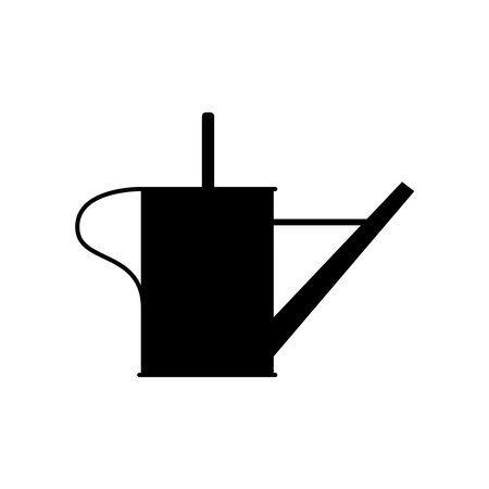 Watering Can Silhouette. Black and White Icon Design Elements on Isolated White Backgroundのイラスト素材