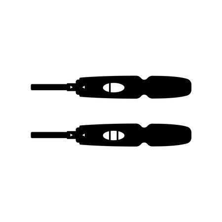 Pregnancy Test Silhouette. Black and White Icon Design Element on Isolated White Backgroundのイラスト素材