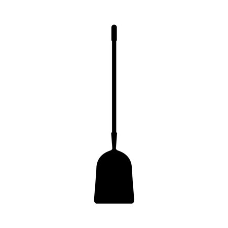 Shovel Silhouette. Black and White Icon Design Element on Isolated White Backgroundのイラスト素材