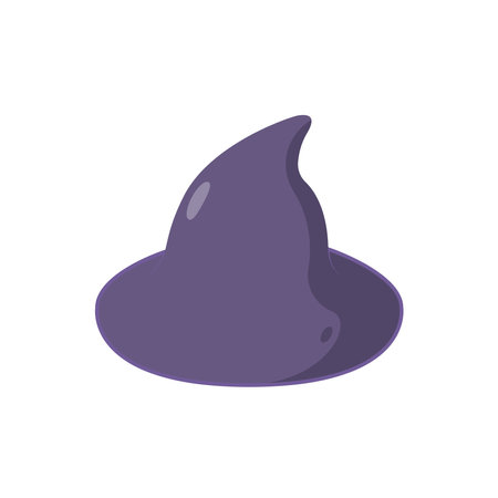 Witch Hat Flat Illustration. Clean Icon Design Element on Isolated White Backgroundのイラスト素材