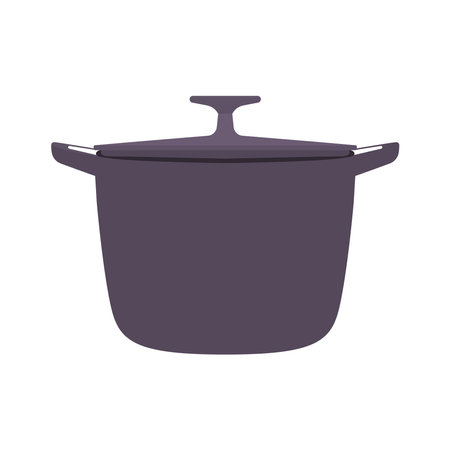 Cooking Pot Flat Illustration. Clean Icon Design Element on Isolated White Backgroundのイラスト素材