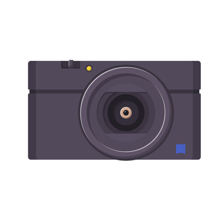 Camera Flat Illustration. Clean and Shiny Icon Design Elements with Shadow on Isolated White Backgroundのイラスト素材