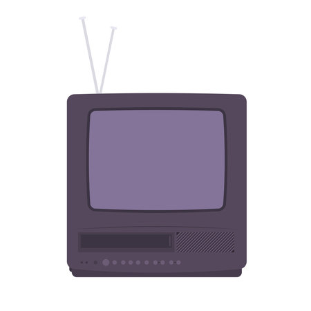 Retro TV Flat Illustration. Clean Icon Design Element on Isolated White Backgroundのイラスト素材