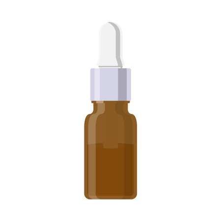 Serum Bottle Flat Illustration. Clean Icon Design Element on Isolated White Backgroundのイラスト素材