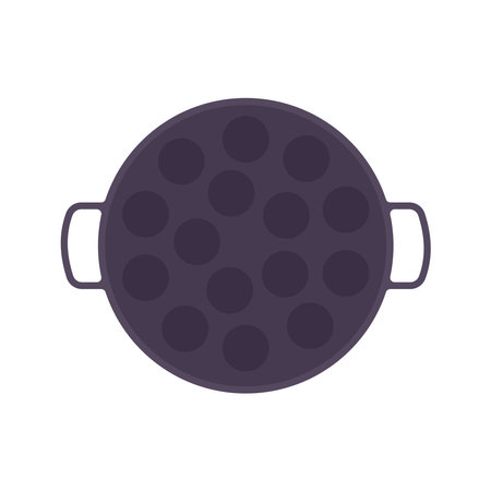 Takoyaki Stove Flat Illustration. Clean Icon Design Element on Isolated White Backgroundのイラスト素材