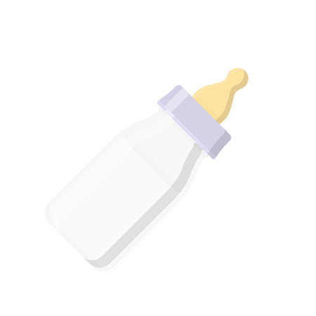 Baby Milk Bottle Flat Illustration. Clean Icon Design Element on Isolated White Backgroundのイラスト素材