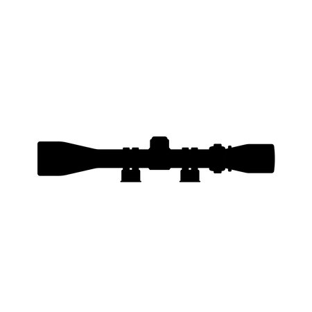 Tactical Scope Silhouette. Black and White Icon Design Element on Isolated White Backgroundのイラスト素材