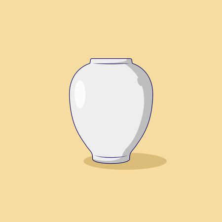 Ceramic Vase Vector Icon Illustration. Pottery Vector. Flat Cartoon Style Suitable for Web Landing Page, Banner, Flyer, Sticker, Wallpaper, Backgroundのイラスト素材