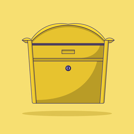 Mailbox Vector Icon Illustration with Outline for Design Element, Clip Art, Web, Landing page, Sticker, Banner. Flat Cartoon Styleのイラスト素材