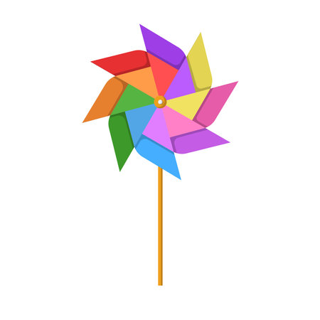 Pinwheel Flat Illustration. Clean Icon Design Element on Isolated White Backgroundのイラスト素材