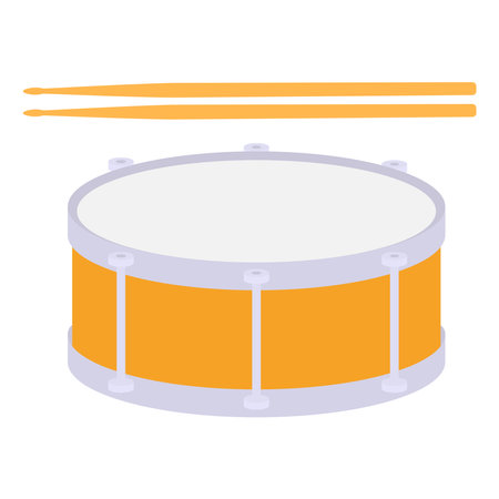 Snare Drum Flat Illustration. Clean Icon Design Element on Isolated White Backgroundのイラスト素材