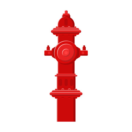 Fire Hydrant Flat Illustration. Clean Icon Design Element on Isolated White Backgroundのイラスト素材