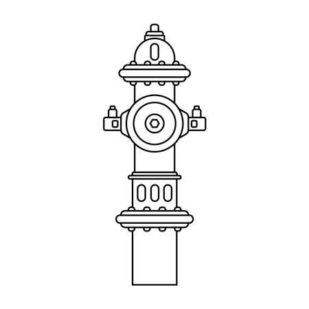 Fire Hydrant Outline Icon Illustration on White Backgroundのイラスト素材