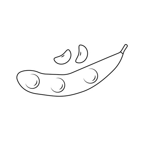 Edamame Outline Icon Illustration on White Backgroundのイラスト素材