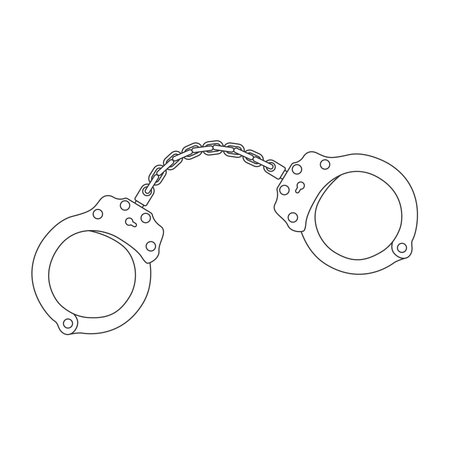 Handcuffs Outline Icon Illustration on White Backgroundのイラスト素材