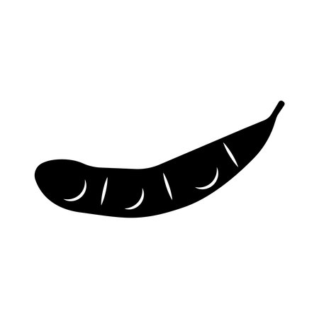 Edamame Silhouette. Black and White Icon Design Elements on Isolated White Backgroundのイラスト素材