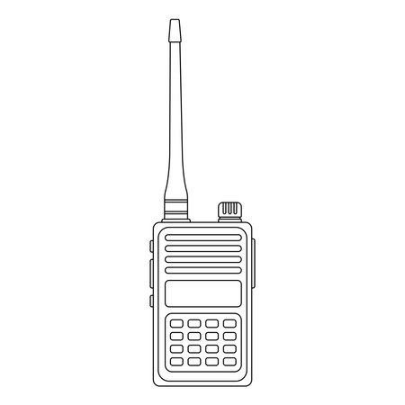 Walkie Talkie Outline Icon Illustration on White Backgroundのイラスト素材