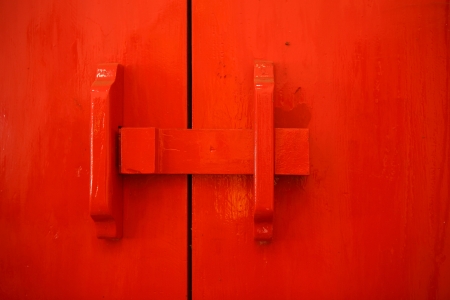 Wooden door in the temple の写真素材