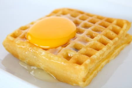 Waffle and eggの写真素材