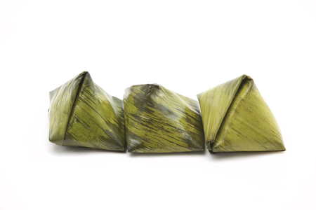 Close up of Chinese sweetmeat or pastry with staff dough pyramid on white backgroundの写真素材