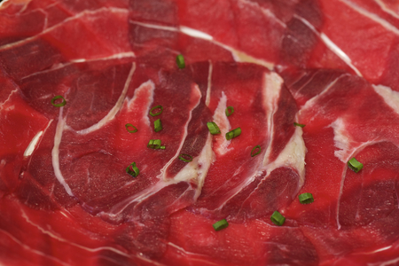 Components used in making shabu and turn over the meat.の写真素材