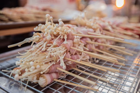 BBQ grill on the street in Thailand.の写真素材