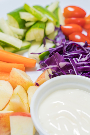 red cabbage ,apple,tomatoes ,carrots saladの写真素材