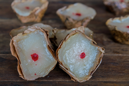 Chinese pastry in the shape of a basketの写真素材