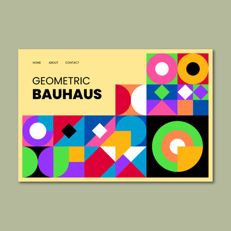 Abstract shapes bauhaus web banner design in the 20s minimal design styleのイラスト素材