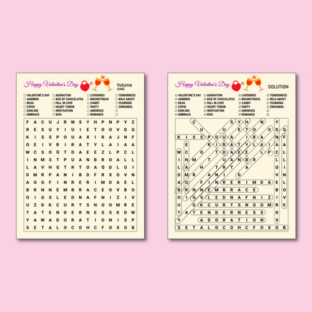 Valentine's day word search puzzle - volume oneのイラスト素材