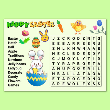 Easter Word Search Puzzle For Kids - Volume Oneのイラスト素材