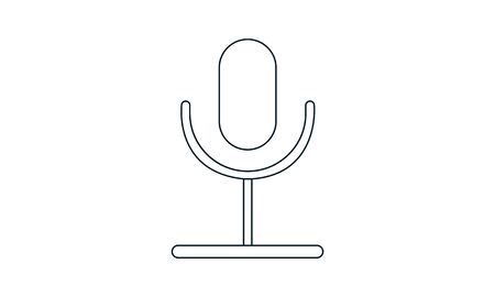 Microphone vector icon. Simple flat symbol. Perfect pictogram illustration on white background.のイラスト素材
