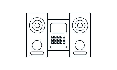 Sound system vector icon. Simple flat symbol. Perfect pictogram illustration on white background.のイラスト素材