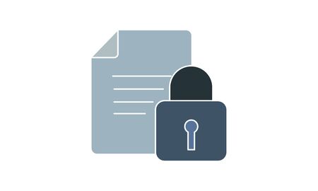 Secure document icon vector, illustration template in trendy style. Can be used for many purposes.のイラスト素材