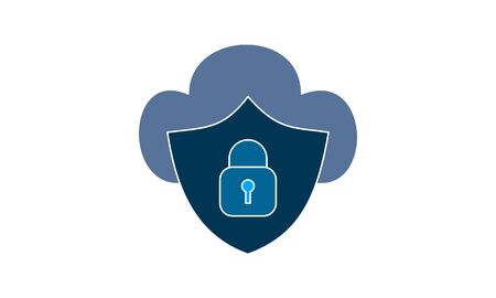 Secure Cloud Technology. Cloud and padlock. Protected cloud computing service concept. Vector...