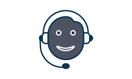 Online Help icon Flat style vector illustration. Can be used for web and mobile appsのイラスト素材