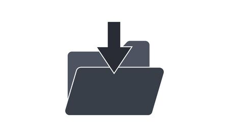 Download arrow with folder icon. concept web buttons. vector illustration. Flat design styleのイラスト素材