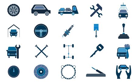 Auto service icon set. High quality for web site design and mobile apps. Vector illustration on a white background.のイラスト素材