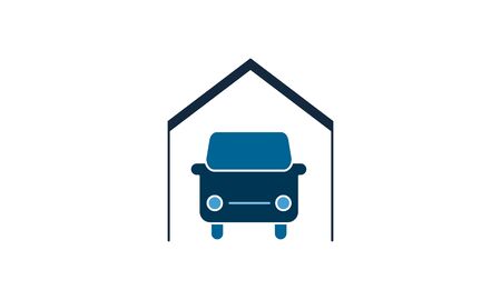 Car garage icon on white background vector imageのイラスト素材