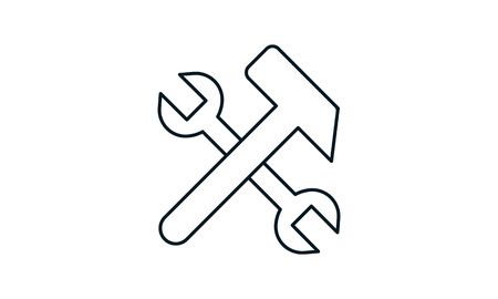 Hammer and wrench icon. Riper icon concept used for web and mobiles apps.のイラスト素材