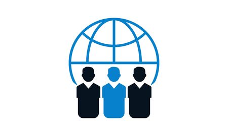 Global business meeting icon.Business conference concept vector illustration.のイラスト素材