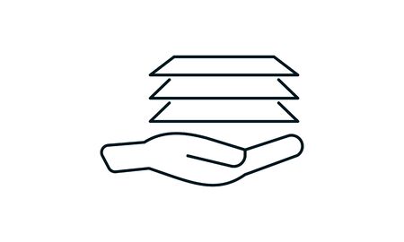 Hand holding file icon.Simple flat symbol. Perfect pictogram illustration on white background.のイラスト素材