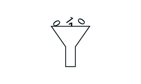 Funneling Data Icon Vector. Simple flat symbol. Perfect pictogram illustration on white background.のイラスト素材
