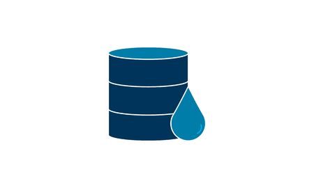 Oil drum container / barrel with sign flat vector icon for apps and websitesのイラスト素材