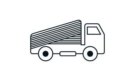 Heavy truck icon flat style graphical symbol.のイラスト素材