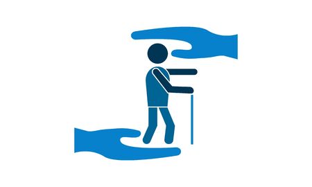 Pension Insurance icon flat. Illustration isolated vector sign symbolのイラスト素材