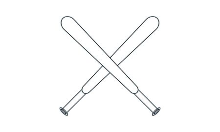 Cross baseball bat icon vector imageのイラスト素材